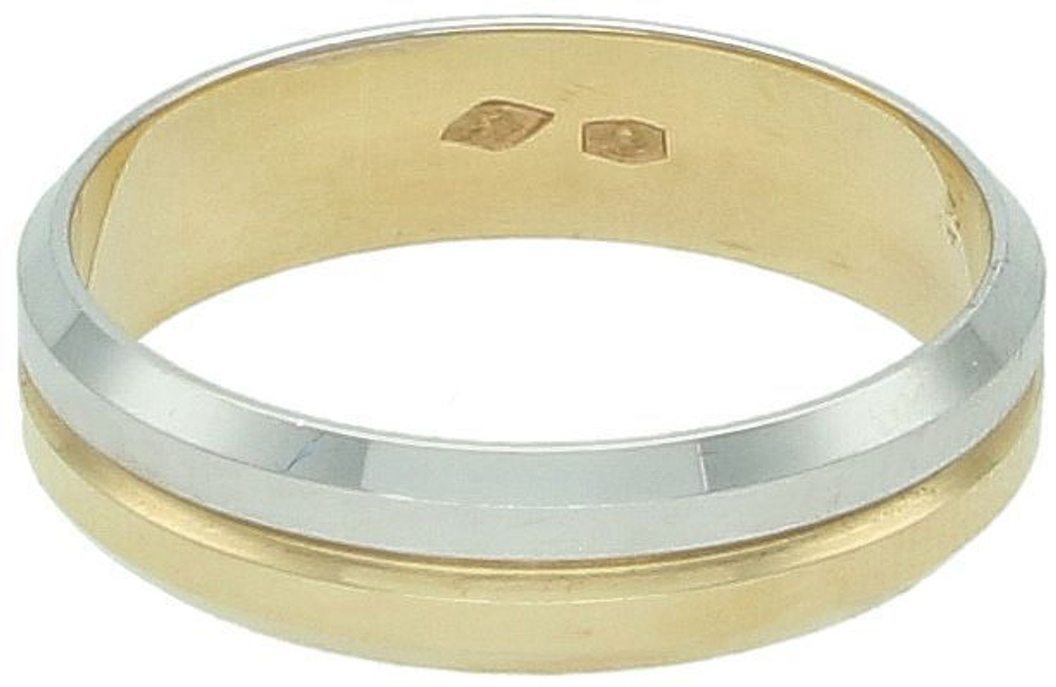 Złota obrączka dwukolorowa premium 585 – 5 mm, żółte i białe złoto.jpg